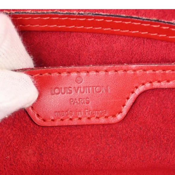 LOUIS VUITTON RED Epi Soufflot Cylinde Bag  HANDBAG 2 Piece - Picture 8 of 12
